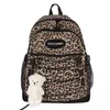 Rucksack Stil Tasche Abend Mode Mädchen College Schule Casual Einfache Frauen Leopard Buch Packtaschen für Teen Reise Schulter s Laptop 220801