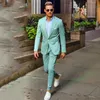 Costumes pour hommes Blazers Mint Green Mens 2022 One Button Notched Abel Wedding for Men Groom Tuxedos Two Pieces Pants Costume Homme