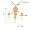 Ensemble de bijoux collier pendentif boucle d'oreille pour les femmes en forme de fleur 24K arabie éthiopienne indien Dubaï fête de mariage africain cadeau de mariée