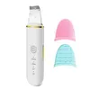 Ultrasonic Skin Scrubber Vibration Face Spatula Blackhead Remover Facial Scrubber Shovel Clean Cavitation Peeling Lyft Slät med silikonhylsa 017