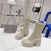2022 Nya högkvalitativa kvinnors Martin-stövlar Fashion Catwalk Design Ankle Boots Non-Slip Water Proof Trend PVC Rain Boots Woman Y220707