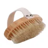 Body Brush Natural Boar Borstle Organic Dry Hud Body Brush Bamboo Wet Back Shower Borstes Exfoliating Bath Brush SN6676