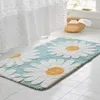 Carpets Fluffy Bathroom Mat Minimalist Floral Rug Bath Side Functional Entrance Anti-Slip Beautiful Home Decor