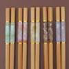 5 пар палочки для палочек для палочек на установке мраморной антискидный китайский стиль суши рис рис палочки для палочки бамбуко