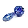 gift glass Spoon Pipe high-end artwork Hand pipes smoking wholesale colored tobacco packet mini bubbler