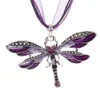 Silverhalsband Dragonfly uttalande halsband hängar vintage repkedja halsband kvinnor tillbehör gb268m