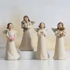 Nordic Angel Figurine Resin Character Artist Model Statue Vintage Home Decor Accessory Fairy Garden Wedding Christmas Gift 220329