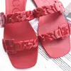 Slippers 2023 luxury casual style new jelly flat belt sandals fashion buckle women's shoes Square Head Beach Shoes