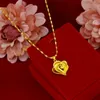 Pendant Necklaces Women's Temperament Heart Necklace 18K Gold Plated Romantic Female Engagement Bridal Wedding JewelryPendant