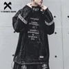 11 bybbs koyu vintage nakış hip hop kapüşonlu teknoloji taktik sokak giysisi kapüşonlu sweatshirt Erkek Sokak Giyim Pamuk 201113