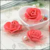 Couronnes de fleurs décoratives fournitures de fête de fête maison jardin en gros-30 Pcs/Lot mousse de dentelle de soie Rose fleur artificielle à la main pour Weddi