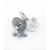 Authentic 925 Sterling Silver Beads Pave Dinosaur Dangle Charm Charms Fits European Pandora Style smycken Armband Halsband 798186CZ