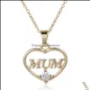 Pendentif Colliers Pendentifs Bijoux Maman Amour Coeur Collier Aimer Fête Des Mères Cadeau Mère Entre Et Fille Beautifly Chandail Chaîne Dro