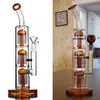 tubo dritto alto Bong in vetro Braccio Albero Perc Narghilè Gorgogliatore Riciclatore Dab Rigs Pipa ad acqua Rigs Oil Bong con ciotola inebriante