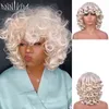 Haar Synthetische Perücken Cosplay Kurzes Haar Afro Verworrene Lockige Perücken Pony für Schwarze Frauen Synthetische Afrikanische Ombre Glueless Cosplay Hohe Temperatur 220225