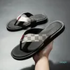 2022 męskie wygodne gumowe klapki sandały z wzorem w kratkę kwiatowe klapki plażowe na co dzień japonki