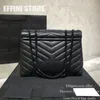 Crossbody Tasarımcı Çantası Loulou Kadın Lüks Çanta Tote Moda Zinciri Kapitone Cowhide Orijinal Deri Omuz Çantası Siyah Lulu Messenger Cross Vücut Çantalar Çantalar