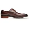 In pelle Casualmente Cap Cappuggente Toe Brown Lace Up Derby Shoes for Office Business DB