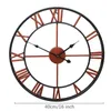 Wandklokken Europese stijl Vintage grote klok Iron Romeinse cijfer stil voor woonkamer Studie Kantoor Home Decoratie Clockwall