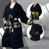 Men and women 100% cotton kimono bathrobe pajamas nightgown women's robe