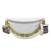 Fanny packs Thick Chain Chest Bag Sense Messenger Bag Female Letter Checkered Pu Women's Fashion Shoulder Bag 220627