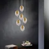 Lampes suspendues Lustre Led moderne Escalier rotatif doré Duplex Villa Salon Salle à manger Lampes d'intérieurPendentif