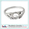 Anneaux de cluster Perlesnice Sterling Silver 925 Bijoux fins Accessoires ronds DIY Semi Mont Gem Bague Réglage Diamant Mariage2461