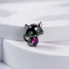 Ciondolo in argento sterling 925 con gatto nero, perline di granchio adorabile, adatto per braccialetti Pandora, accessori per gioielli fai da te