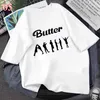 Męskie Koszulki 2022 Koreański Harajuku Butter Print T-Shirt Mężczyźni Kobiety Modal / Poliester Tees KPOP Kawaii Ullzang Graphic T Shirt Odzież