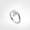 Designer Ring Woman Man Nail Love Band Ring Stones Design Schroef Sieraden Paar Lover Silver Gold Rings met originele tas