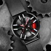 Watches 2023 New Men Wheel Rim Hub Titta på rostfritt stål Mesh Belt Sport Car Waterproof Creative Leather Clock Montre Homme 220726