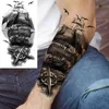 NXY Tijdelijke Tattoo Piraat Schip Anchor S voor Mannen Vrouwen Volwassen Rose Flower Skull Fake Body Art Tatoos Large 0330