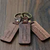 Natyeal Wood Holiday Anniversary Gift Keychain Charms Straps Fashion Wooden Leather Laser Engraved Keychains Keychain Pedant