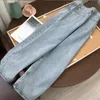 Hellblaue Denim-Hose Vintage breite Beinhose Frauen koreanische gerade lange hohe Taille beiläufige lose mit Gürtel 2020 Herbst 220402