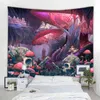 Quarto em casa Sala de estar decorativa Psicodélica Cogumelos Abstract Tapestry Art Deco Blanket Curtains J220804