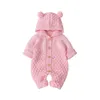 Neonato Neonate Ragazzi Tuta Inverno Nuovo Cappotto caldo Maglia Outwear Tuta con cappuccio Solido Carino Morbido Confortevole Pretty Set G220521