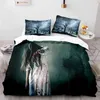 Capas de edredão do tema de terror Conjunto de roupas de cama góticas para adolescentes homens adultos Halloween Quilt King/Rainha/Tamanho Completo