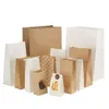 2000 peças de bolsa de alimentos à prova de óleo kraft japonesa Prove de óleo quadrado Informações descartáveis ​​de armazenamento de empacotamento de empacotamento de pão 90 55 180223A