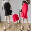 Elastic Plus Size Long Black Skirt Mulheres Moda Cintura Alta Bodycon Bridal S Coreano Elegante Elegante Corset Office 220322