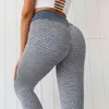 New Yoga Pants Women Leggings Bolha de fitness Bolha de fitness Honeycomb High Sports Sports Push Up Gym Clothing J220706