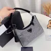 Bolso de hombro Bolsos de noche Diseñadores de nylon Bolsos Bolsos de diamantes para mujer Bolso de brillo de calidad superior Bolso de lona Hobo Bolso de hombro de cristal Mujer Paquete de pecho Moda Tot