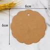 Brown Flor Round Gift Tags Wrap Paper Kraft Wedding Hang Label Tags Favor Tags com 3,8 milhões de barbante de juta para artesanato