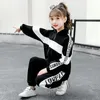 Kläder set tjej höst vinter sportkläder kostym outfit kostym barn träning set koreanska tröjor spår tonåring casual sportkläder