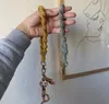 Macrame Bilek Keychains Bilek Krâda Kayışları Anahtarlar Krecting Bilezik Çeşitli Renk Makramları Örgülü Anahtar Yüzük