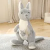 2022 Cute Giant Australian Kangaroo Plush Toy Mother and Child Kangaroos Doll Simulation Animal Dolls Parent-Child Doll Birthday Gift