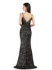 2022 Shinny Glitter Paillettes Sirène Robes De Demoiselle D'honneur Dos Nu Fendu Longue Soirée Robes De Bal Sur Mesure BM3111-3114