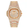 Top marque de haute qualité en laiton Bling Quartz hommes montre Reloj brillant Hip Hop or diamant glacé WatchBCMG