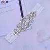 Sparkle Silver Rhinestones Bridal Garters Sexy Lace Women Thigh Leg Garter Ring For Party Wedding Brides Belt Accessories CL04132491