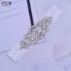 Sparkle Silver Rhinestones Bridal Garters Sexy Lace Women Thigh Leg Garter Ring For Party Wedding Brides Belt Accessories CL04134013349