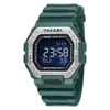 Montres de sport Marque LED Horloge Étanche Auto Date Militaire Armée Vert Carré Montres Hommes Montre Numérique